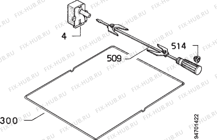 Взрыв-схема плиты (духовки) Faure CCG635W - Схема узла Accessories